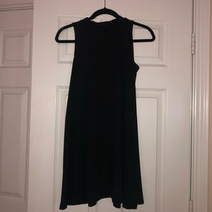 Simple black halter dress